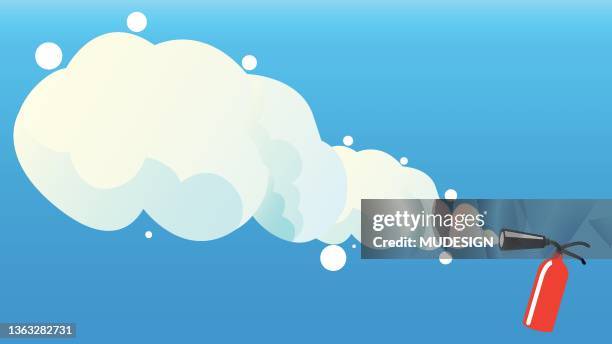 feuerlöscher mit schaumstoff - brennbar stock-grafiken, -clipart, -cartoons und -symbole