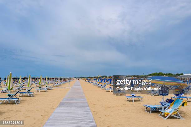 bibione beach (veneto, italy) - bibione stock pictures, royalty-free photos & images