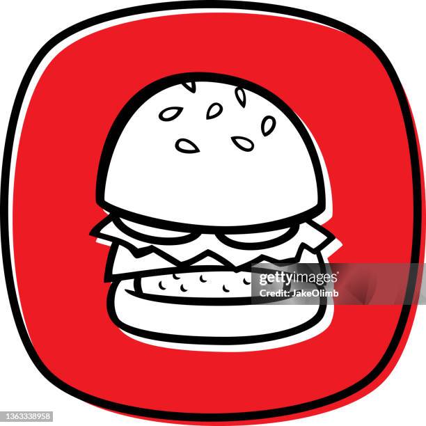 hamburg doodle 2 - sesame seed bun stock illustrations