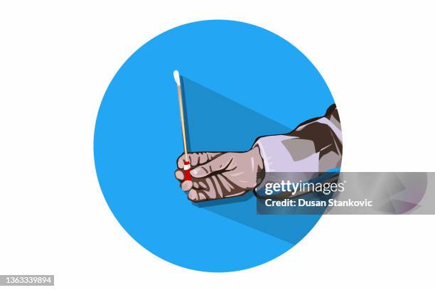 covid-19 swab icon - doctor visit icon stock illustrations