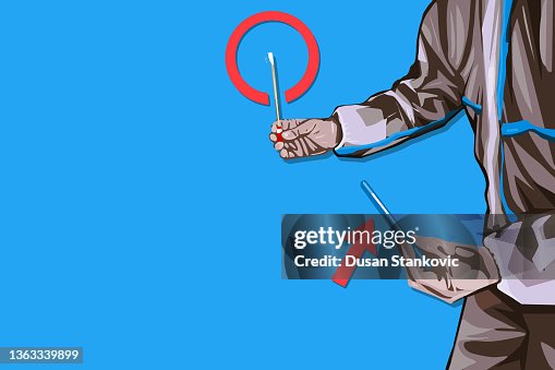 Two cotton swabs for testing Two cotton swabs for testing