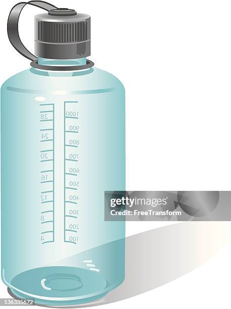 water bottle aqua - glass water bottle white background stock illustrations