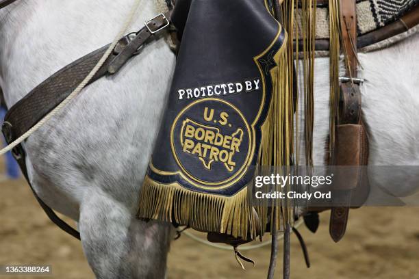 View of US Border Patrol riding chaps during PBR Unleash The Beast at Madison Square Garden on January 07, 2022 in New York City.