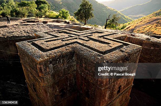 apogee of rock hewn - lalibela stock-fotos und bilder