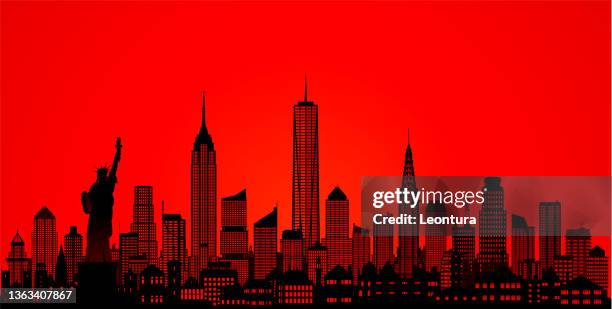 new york (alle gebäude sind beweglich und komplette) - new york stock-grafiken, -clipart, -cartoons und -symbole