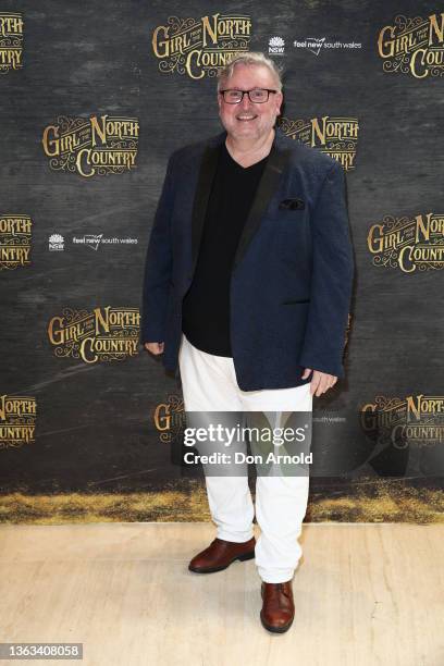 Don Harwin arrives at the premiere of Girl From The North Country at Theatre Royal on January 08, 2022 in Sydney, Australia.