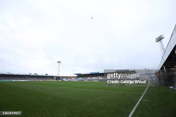 General view inside the stadium prior to the Emirates FA Cup Third Round match between Hartlepool United and Blackpool at Suit Direct Stadium on...