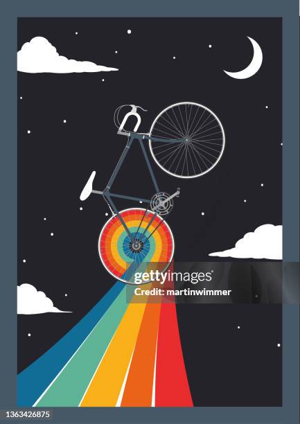 radfahren zum mond - fahrrad stock-grafiken, -clipart, -cartoons und -symbole