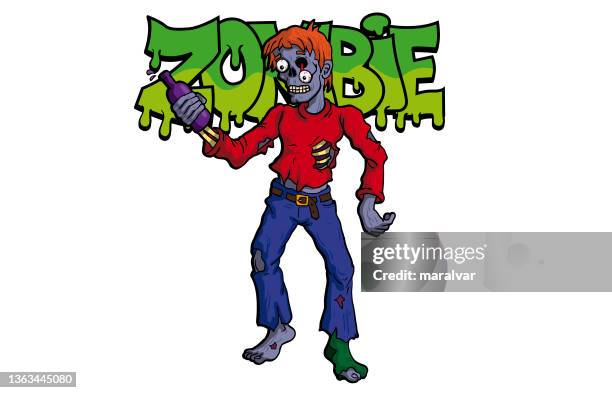 zombie drunken - cartoon drinking stock illustrations