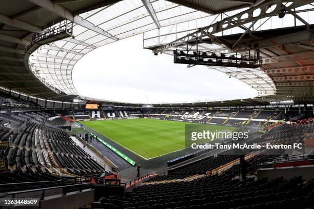 General view before the Emirates FA Cup Third Round match between Hull City and Everton at MKM Stadium on January 08, 2022 in Hull, England.