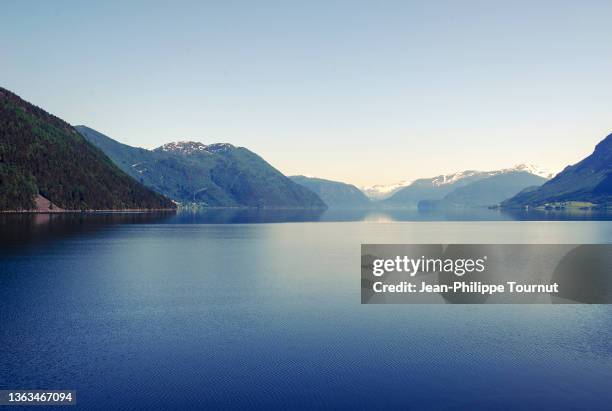 tranquil landscape, nature in western norway - fjord stock pictures, royalty-free photos & images