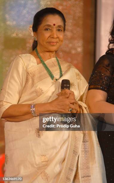 Asha Bhosle attends the launch of TV show 'Sur Kshetra' on August 30, 2012 in Mumbai, India.