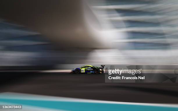 Team VR46 Ferrari 488 GT of David Cleto Fumanelli, Luca Marini, Alessio Salucci during the Gulf 12 Hours at Yas Marina Circuit on January 08, 2022 in...