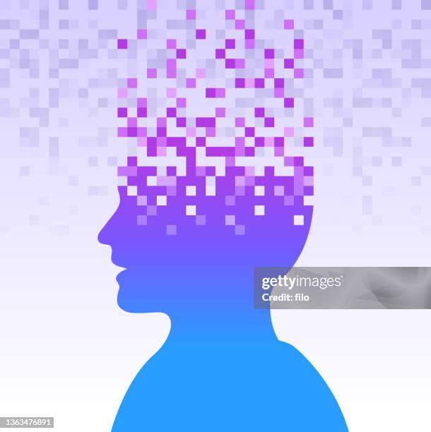 digital person - head silhouette stock illustrations