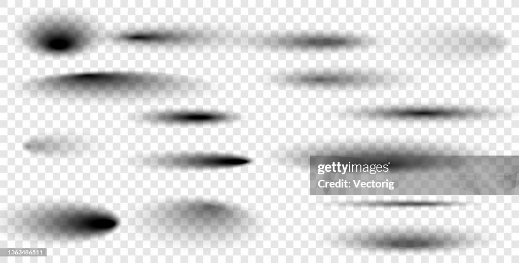 Ombra ovale trasparente isolata con bordi morbidi isolati.