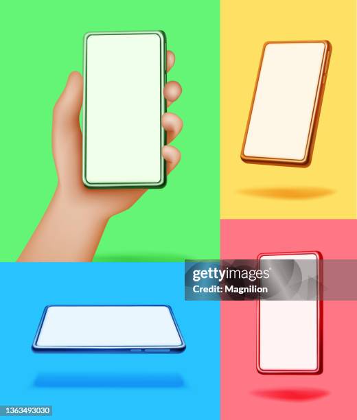 ilustrações de stock, clip art, desenhos animados e ícones de smartphone mockup blank, hand with a smartphone - holding phone