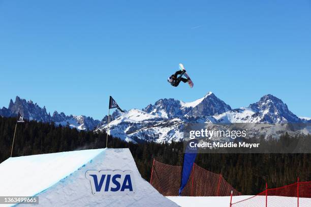 Katie Ormerod of Team Great Britain competes in the Women's Snowboard Slopestyle competition at the Toyota U.S. Grand Prix at Mammoth Mountain on...