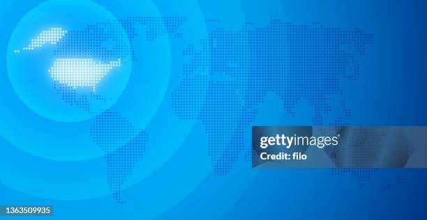 ilustraciones, imágenes clip art, dibujos animados e iconos de stock de puntos del mapa mundial de ee. uu. - comunidad global