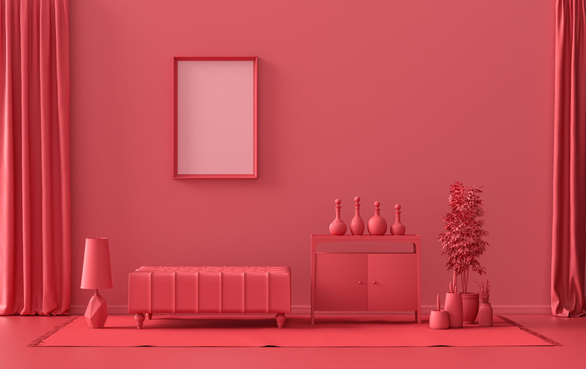 coral red interior