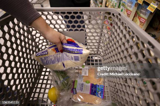 Clark resident Jen Valencia still works part time for Instacart, shopping for two customers at a ShopRite on January 08, 2022 in Clark, New Jersey....