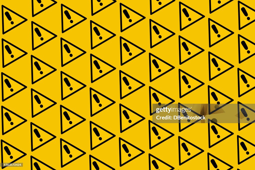 Danger Sign Pattern Warning Signs Pattern With Yellow And Black Triangle With Exclamation ...