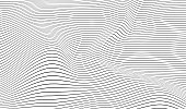 Abstract wavy 3d mesh on a white background. Geometric dynamic wave. 3D technology wireframe. Vector illustration.