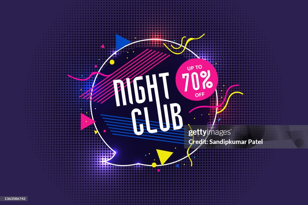 Night club Big Sale neon text vector illustration.