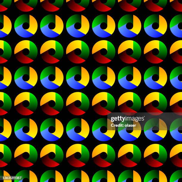 doughnut shape in three colored segments - 3 circle segment stock illustrations