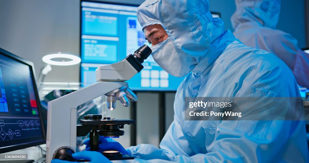 Technician in sterile coverall