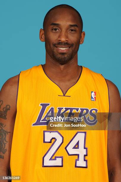 Kobe Bryant of the Los Angeles Lakers poses for a photo during Media Day at Toyota Sports Center on December 11, 2011 in El Segundo, California. NOTE...