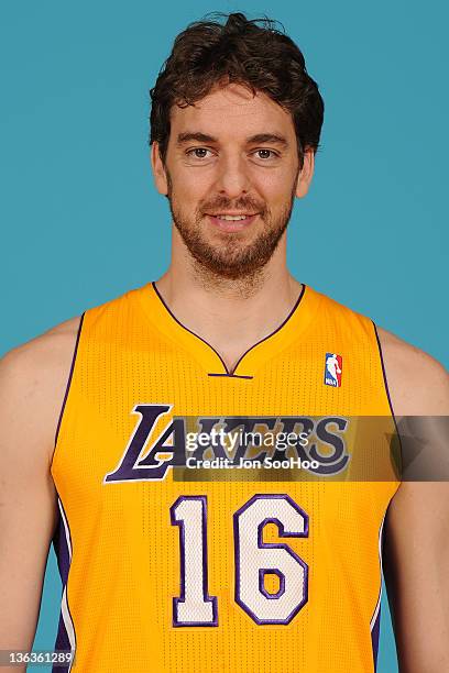Pau Gasol of the Los Angeles Lakers poses for a photo during Media Day at Toyota Sports Center on December 11, 2011 in El Segundo, California. NOTE...