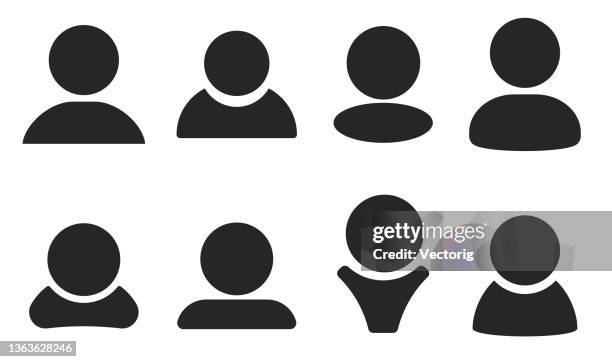 symbolsatz für einfache personenköpfe - verbrecherfoto stock-grafiken, -clipart, -cartoons und -symbole