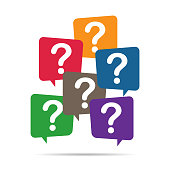 Question mark, frequently asked questions vector icon. Information speech bubble symbol, help message