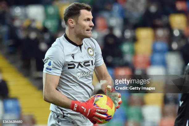 Daniele Padelli of Udinese looks on during the Serie A match between Udinese Calcio v Atalanta BC at Dacia Arena on January 09, 2022 in Udine, Italy.
