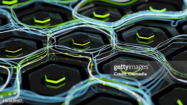 abstract battery supply digital 3d concept - sustainable energy 個照片及圖片檔