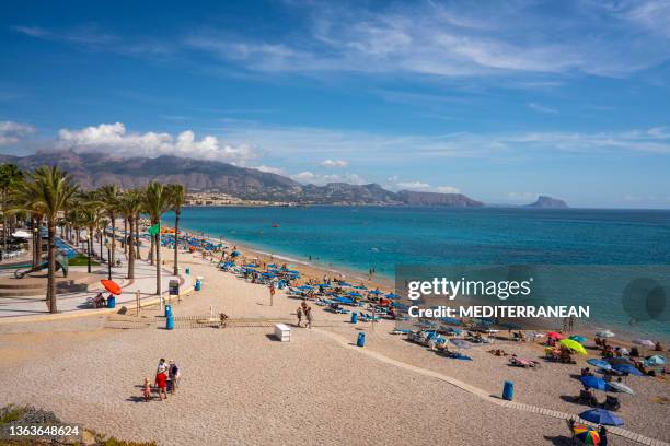 albir beach in alfaz alfas del pi at costa blanca of alicante altea in mediterranean sea spain - altea stock pictures, royalty-free photos & images