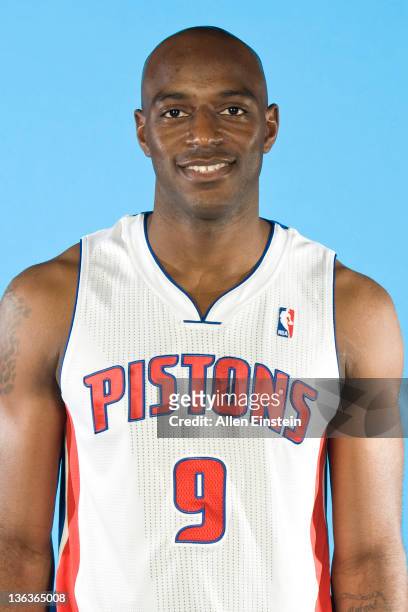 Damien Wilkins of the Detroit Pistons poses for a portrait during media day at The Palace of Auburn Hills on December 14, 2011 in Auburn Hills,...