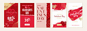 Set of Valentines day social media banners