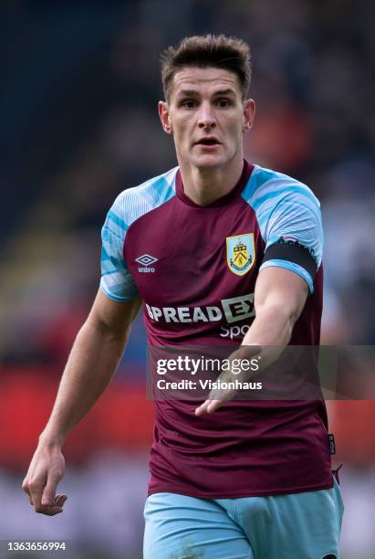 Ashley Westwood of Burnley during the Emirates FA Cup Third Round match between Burnley and Huddersfield Town at Turf Moor on January 8, 2022 in...