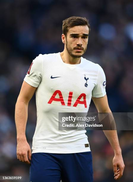Harry Winks of Tottenham Hotspur looks on during the Emirates FA Cup Third Round match between Tottenham Hotspur and Morecambe at Tottenham Hotspur...