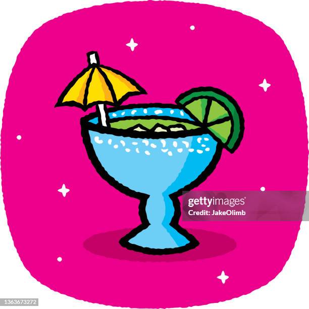 margarita doodle 2 - cocktail umbrella stock illustrations