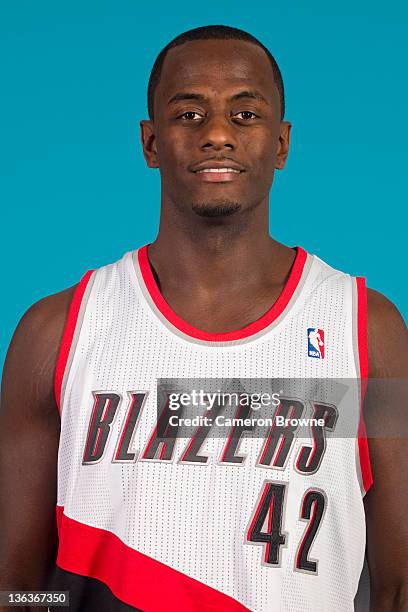 Earl Barron of the Portland Trail Blazers poses for a portrait during Media Day on December 16, 2011 at the Rose Garden Arena in Portland, Oregon....