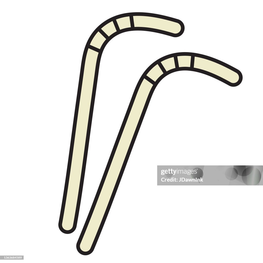 ストローの細い線を飲む アイコンセット - 編集可能なストローク