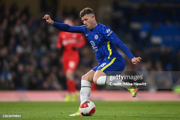 Ross Barkley of Chelsea in action during the Emirates FA Cup Third Round match between Chelsea and Chesterfield at Stamford Bridge on January 08,...