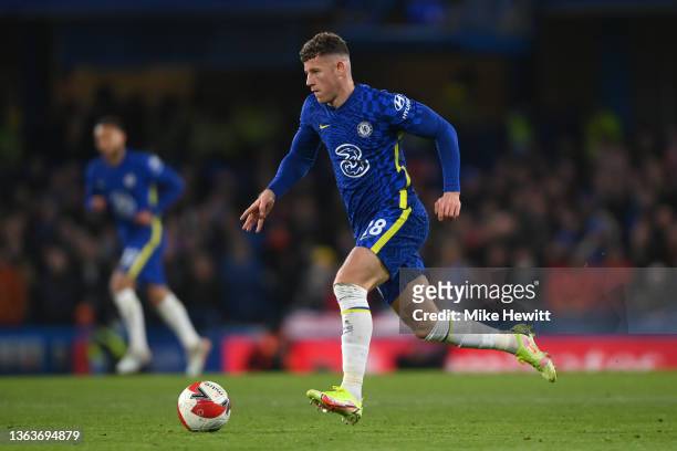 Ross Barkley of Chelsea in action during the Emirates FA Cup Third Round match between Chelsea and Chesterfield at Stamford Bridge on January 08,...