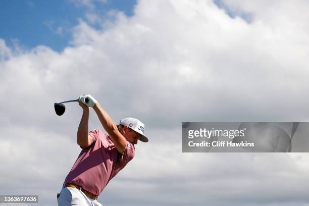 Cameron Smith of Australia plays his shot from the 13th tee during the final round of the Sentry Tournament of Champions at the Plantation Course at...