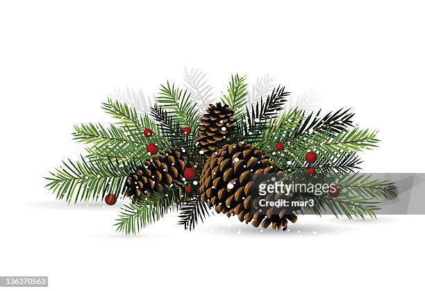 pine cone christmas decoration - pine cone stock illustrations