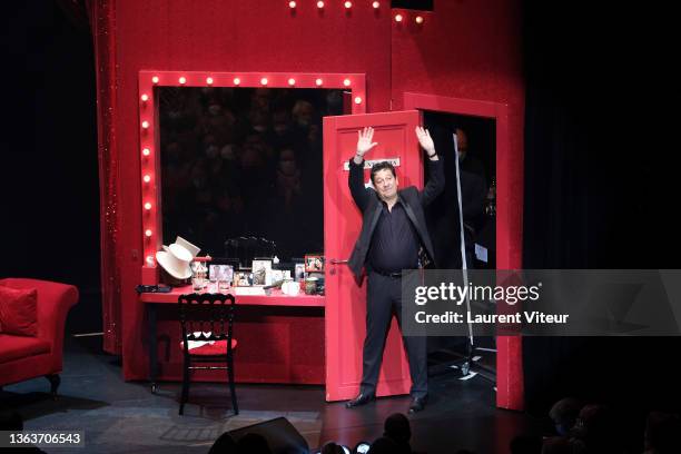 Laurent Gerra performs during"Laurent Gerra Sans Moderation Nouvelle Cuvée" Show at Salle Pleyel on January 09, 2022 in Paris, France.