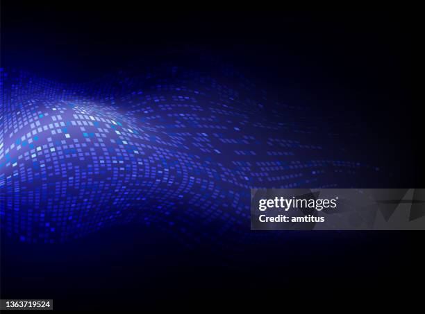 pixels data wave - gravity waves stock illustrations