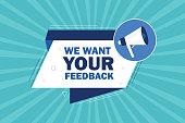 We want your feedback banner with megaphone